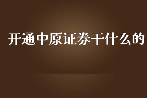 开通中原证券干什么的_https://m.apzhendong.com_财务分析_第1张