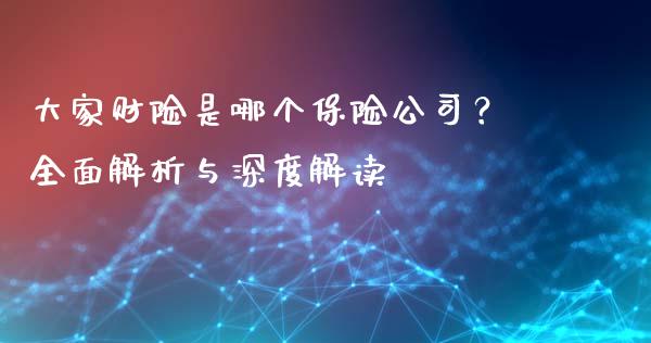 大家财险是哪个保险公司？全面解析与深度解读_https://m.apzhendong.com_财务分析_第1张