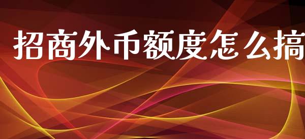 招商外币额度怎么搞_https://m.apzhendong.com_财务分析_第1张