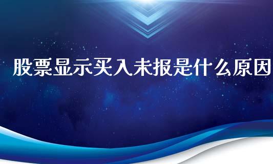 股票显示买入未报是什么原因_https://m.apzhendong.com_财务分析_第1张