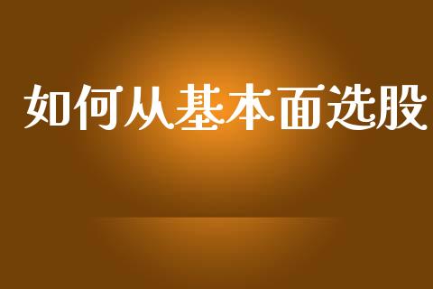 如何从基本面选股_https://m.apzhendong.com_全球经济_第1张