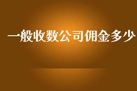 一般收数公司佣金多少_https://m.apzhendong.com_财务分析_第1张