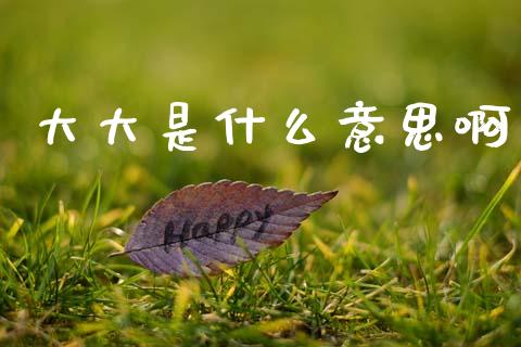 大大是什么意思啊_https://m.apzhendong.com_财经资讯_第1张