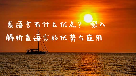 麦语言有什么优点？ 深入解析麦语言的优势与应用_https://m.apzhendong.com_期货行情_第1张
