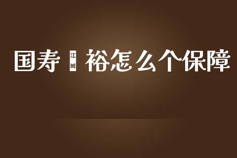 国寿鑫裕怎么个保障_https://m.apzhendong.com_期货行情_第1张