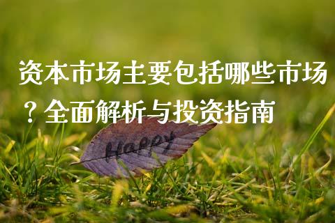 资本市场主要包括哪些市场?全面解析与投资指南_全球经济_第1张_财经资讯_财务分析_全球经济_期货行情 资本市场主要包括哪些市场?全面解析与投资指南_https://m.apzhendong.com_全球经济_第1张