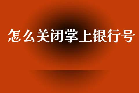 怎么关闭掌上银行号_https://m.apzhendong.com_财务分析_第1张