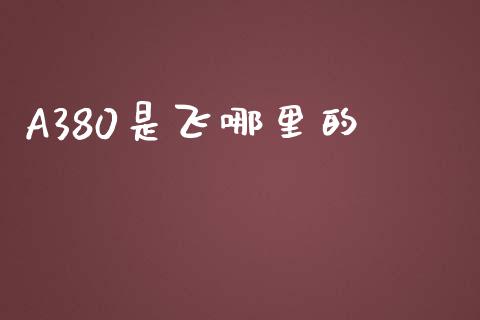 A380是飞哪里的_https://m.apzhendong.com_全球经济_第1张