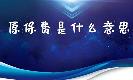 原保费是什么意思_https://m.apzhendong.com_期货行情_第1张