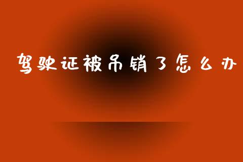 驾驶证被吊销了怎么办_https://m.apzhendong.com_财务分析_第1张