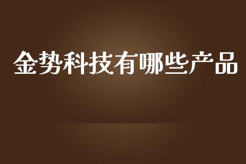 金势科技有哪些产品_https://m.apzhendong.com_财经资讯_第1张