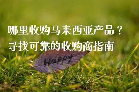 哪里收购马来西亚产品？ 寻找可靠的收购商指南_https://m.apzhendong.com_全球经济_第1张