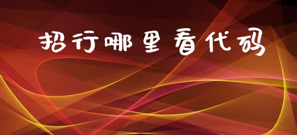 招行哪里看代码_https://m.apzhendong.com_财务分析_第1张