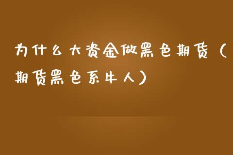 为什么大资金做黑色期货（期货黑色系牛人）_https://m.apzhendong.com_财经资讯_第1张