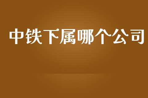 中铁下属哪个公司_https://m.apzhendong.com_财务分析_第1张