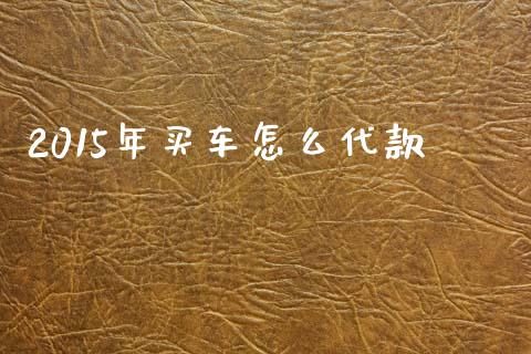 2015年买车怎么代款_https://m.apzhendong.com_财务分析_第1张