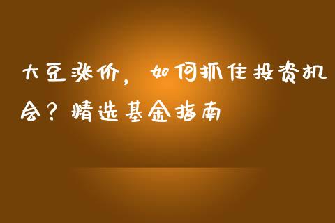 大豆涨价，如何抓住投资机会？精选基金指南_https://m.apzhendong.com_财务分析_第1张