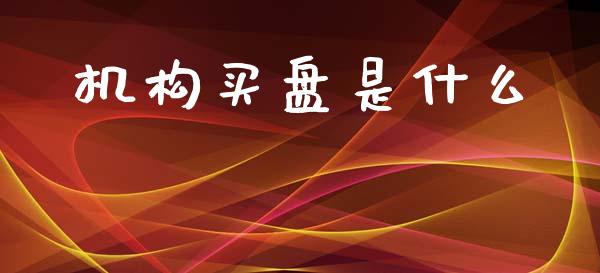 机构买盘是什么_https://m.apzhendong.com_财务分析_第1张