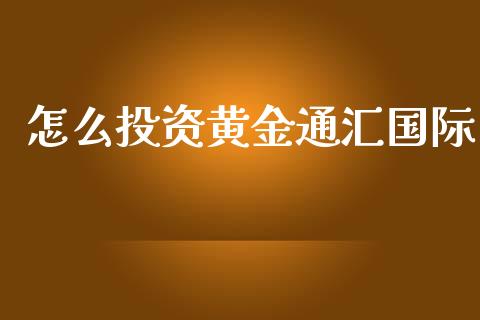 怎么投资黄金通汇国际_https://m.apzhendong.com_财经资讯_第1张