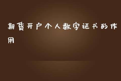 期货开户个人数字证书的作用_https://m.apzhendong.com_财务分析_第1张