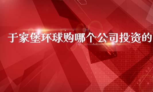于家堡环球购哪个公司投资的_https://m.apzhendong.com_财务分析_第1张
