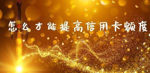 怎么才能提高信用卡额度_https://m.apzhendong.com_期货行情_第1张