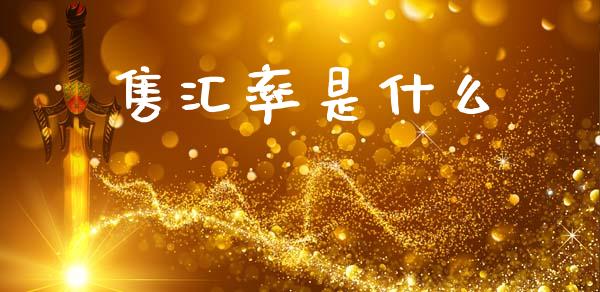 售汇率是什么_https://m.apzhendong.com_财务分析_第1张
