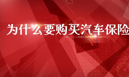 为什么要购买汽车保险_https://m.apzhendong.com_财经资讯_第1张