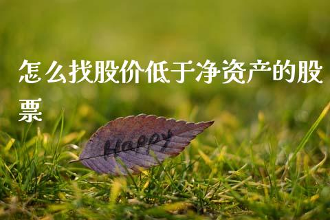 怎么找股价低于净资产的股票_https://m.apzhendong.com_全球经济_第1张