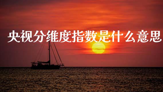 央视分维度指数是什么意思_https://m.apzhendong.com_财务分析_第1张