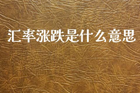 汇率涨跌是什么意思_https://m.apzhendong.com_全球经济_第1张