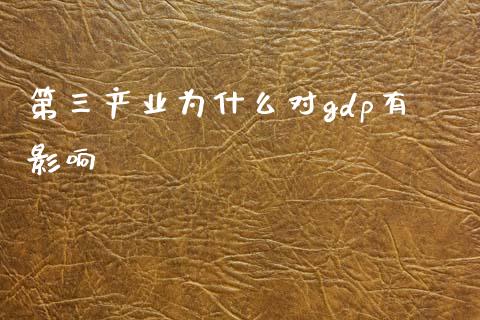 第三产业为什么对gdp有影响_https://m.apzhendong.com_全球经济_第1张