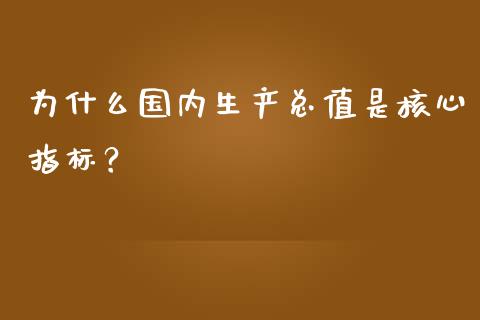 为什么国内生产总值是核心指标？_https://m.apzhendong.com_全球经济_第1张