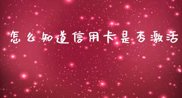 怎么知道信用卡是否激活_https://m.apzhendong.com_财经资讯_第1张