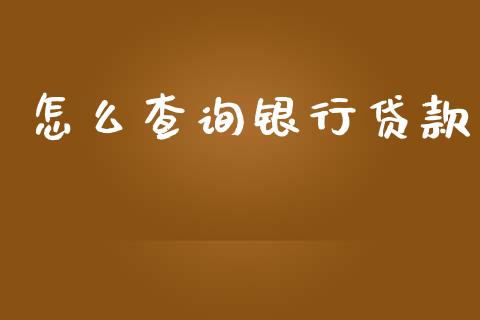 怎么查询银行贷款_https://m.apzhendong.com_财务分析_第1张