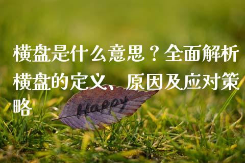 横盘是什么意思？全面解析横盘的定义、原因及应对策略_https://m.apzhendong.com_财务分析_第1张