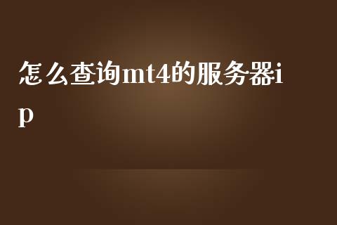 怎么查询mt4的服务器ip_https://m.apzhendong.com_全球经济_第1张