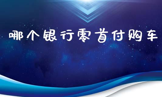 哪个银行零首付购车_https://m.apzhendong.com_全球经济_第1张