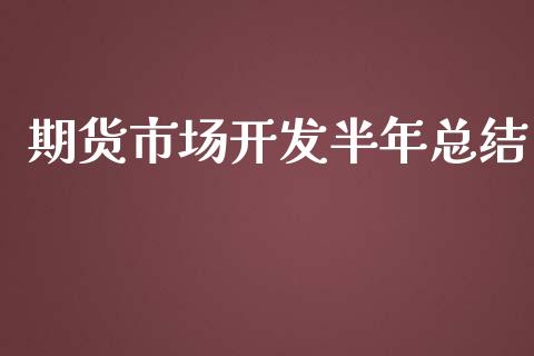 期货市场开发半年总结_https://m.apzhendong.com_财经资讯_第1张