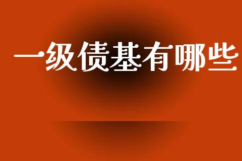 一级债基有哪些_https://m.apzhendong.com_财务分析_第1张