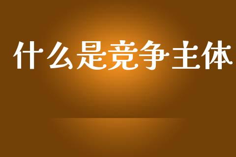 什么是竞争主体_https://m.apzhendong.com_期货行情_第1张