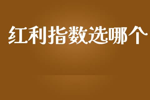 红利指数选哪个_https://m.apzhendong.com_期货行情_第1张