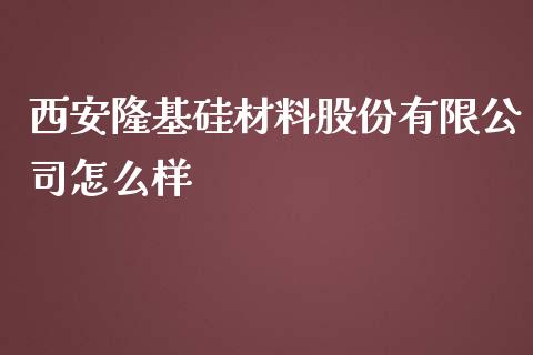 西安隆基硅材料股份有限公司怎么样_https://m.apzhendong.com_期货行情_第1张