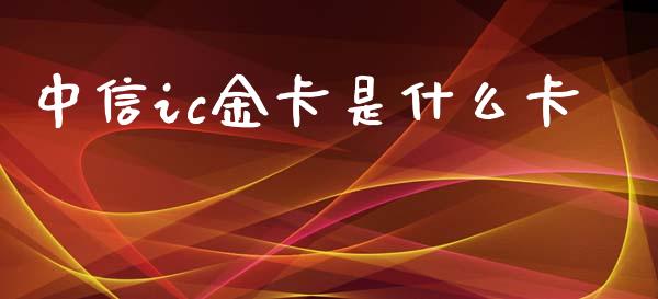 中信ic金卡是什么卡_https://m.apzhendong.com_财经资讯_第1张