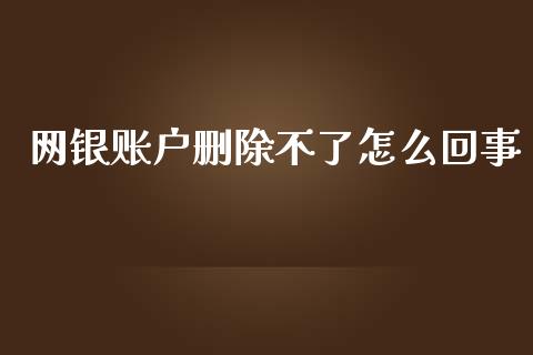 网银账户删除不了怎么回事_https://m.apzhendong.com_财务分析_第1张