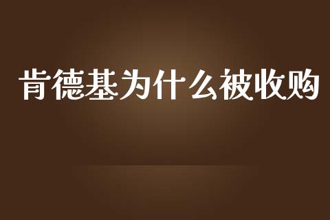 肯德基为什么被收购_https://m.apzhendong.com_财务分析_第1张