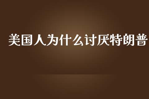 美国人为什么讨厌特朗普_https://m.apzhendong.com_期货行情_第1张