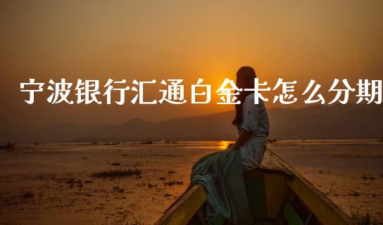 宁波银行汇通白金卡怎么分期_https://m.apzhendong.com_期货行情_第1张