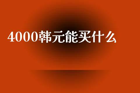 4000韩元能买什么_https://m.apzhendong.com_全球经济_第1张