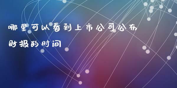 哪里可以看到上市公司公布财报的时间_https://m.apzhendong.com_财经资讯_第1张